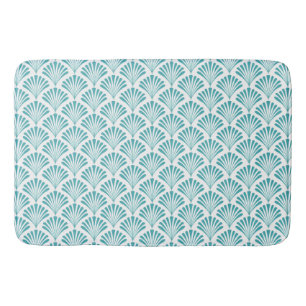 Retro-Turquoise-Art-Deko-Fans Muster Badematte