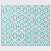 Retro-Turquoise-Art-Deko-Fans Muster Geschenkpapier (Flach)