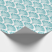 Retro-Turquoise-Art-Deko-Fans Muster Geschenkpapier (Ecke)