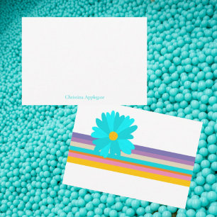 Retro Turquoise Baby Girl Dusche Vielen Dank Dankeskarte