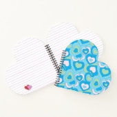 Retro Turquoise Blue Heart Spiral Notizblock (Innenseite)