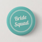 Retro Turquoise Bridge Squad Bridesmaid Button (Vorderseite)
