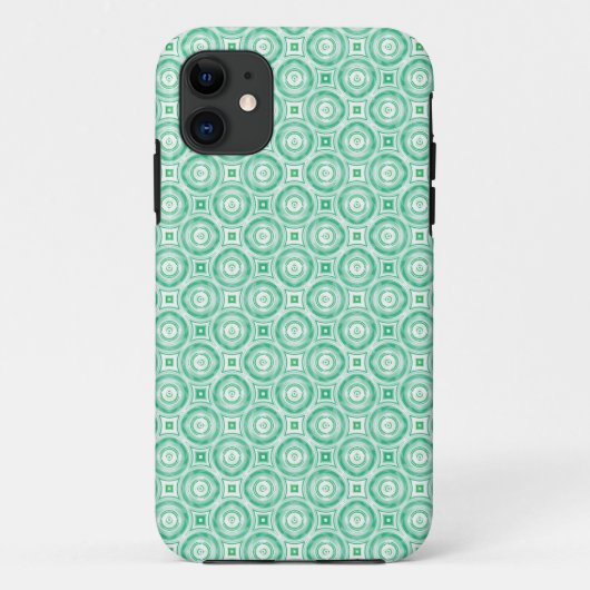 Retro Turquoise Circles Abstrakt Case-Mate iPhone Hülle (Rückseite)