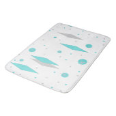 Retro Turquoise Diamant & Sternexplosion Bath Mat Badematte (Schrägansicht)
