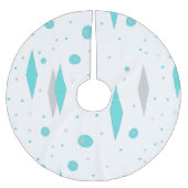 Retro Turquoise Diamond & Sternexplosion Baumrock Polyester Weihnachtsbaumdecke (Vorderseite)