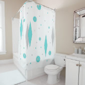 Retro Turquoise Diamond & Sternexplosion Duschvorhang (Beispiel)
