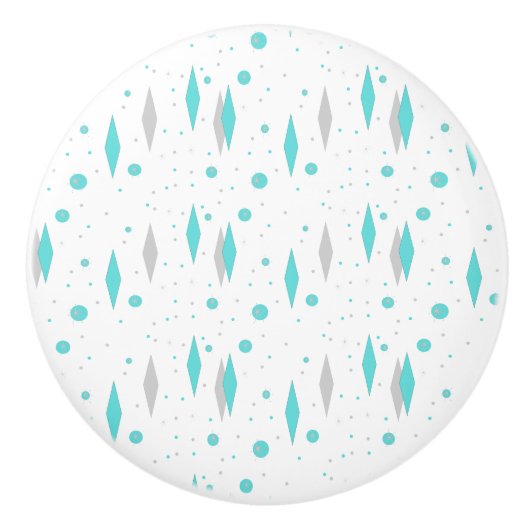 Retro Turquoise Diamond & Sternexplosion Keramik K Keramikknauf (Vorderseite)
