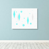 Retro Turquoise Diamond & Sternexplosion Leinwand (Insitu (Holzboden))