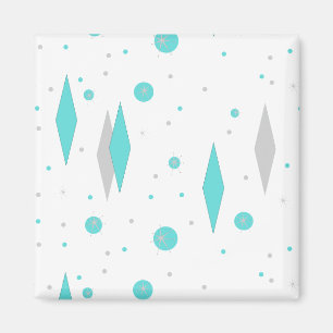 Retro Turquoise Diamond & Sternexplosion Magnet