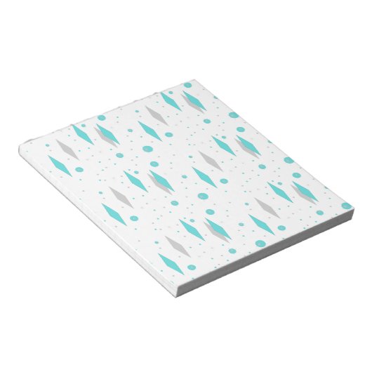 Retro Turquoise Diamond & Sternexplosion Notepad Notizblock (angewinkelt)