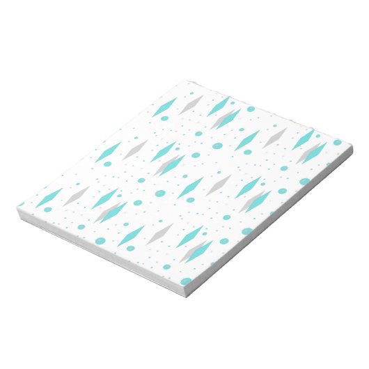 Retro Turquoise Diamond & Sternexplosion Notepad Notizblock (Rotiert)