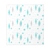 Retro Turquoise Diamond & Sternexplosion Notepad Notizblock (Vorderseite)