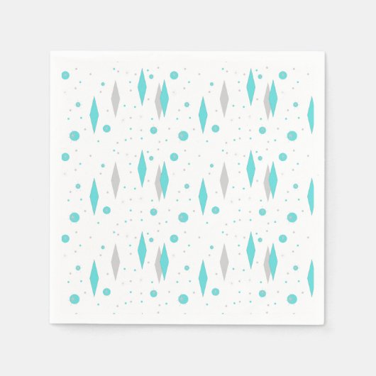 Retro Turquoise Diamond & Sternexplosion Papier Na Serviette (Vorderseite)