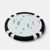 Retro Turquoise Diamond & Sternexplosion Poker Chi Pokerchips (Einzeln)