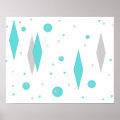 Retro Turquoise Diamond & Sternexplosion Poster (Vorne)