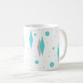 Retro Turquoise Diamond & Sternexplosion Tasse (VorderseiteRechts)
