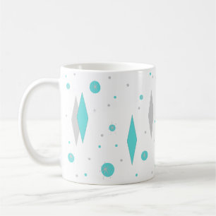 Retro Turquoise Diamond & Sternexplosion Tasse