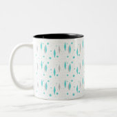 Retro Turquoise Diamond & Sternexplosion Zwei-Tone Zweifarbige Tasse (Links)
