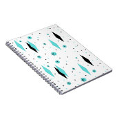Retro Turquoise Diamonds Spiralnotebook Notizblock (Rechte Seite)