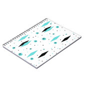 Retro Turquoise Diamonds Spiralnotebook Notizblock (Linke Seite)