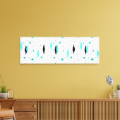 Retro Turquoise Diamonds & Sternexplosion Canvas P Leinwanddruck (Insitu (Wohnzimmer))