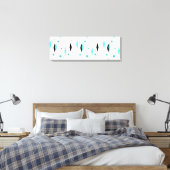 Retro Turquoise Diamonds & Sternexplosion Canvas P Leinwanddruck (Insitu (Schlafzimmer))