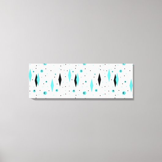Retro Turquoise Diamonds & Sternexplosion Canvas P Leinwanddruck (Vorderseite)