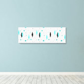 Retro Turquoise Diamonds & Sternexplosion Canvas P Leinwanddruck (Insitu (Holzboden))