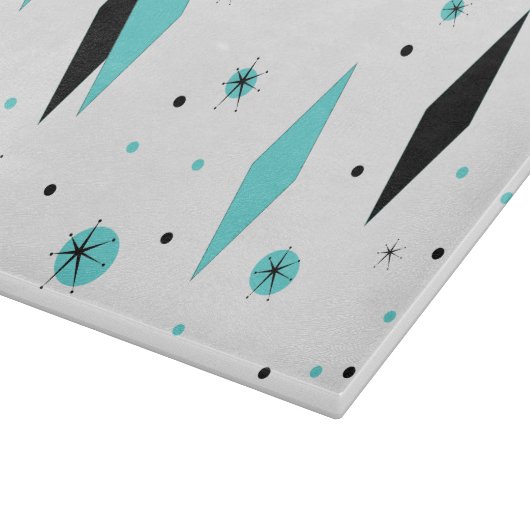 Retro Turquoise Diamonds & Sternexplosion Cutting Schneidebrett (Ecke)
