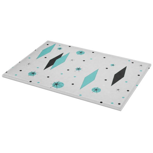 Retro Turquoise Diamonds & Sternexplosion Cutting Schneidebrett (Ecke)