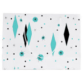 Retro Turquoise Diamonds & Sternexplosionen Gesche Große Geschenktüte (Rückseite)