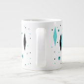 Retro Turquoise Diamonds & Sternexplosionen Jumbo Jumbo-Tasse (Rückseite)