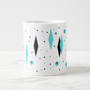 Retro Turquoise Diamonds & Sternexplosionen Jumbo  Jumbo-Tasse