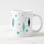 Retro Turquoise Diamonds & Sternexplosionen Jumbo Jumbo-Tasse (Rechts)