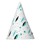 Retro Turquoise Diamonds & Sternexplosionen Party Partyhütchen (Rechts)