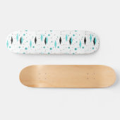 Retro Turquoise Diamonds & Sternexplosionen Skateb Skateboard (Horizontal)