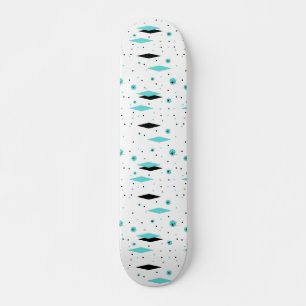 Retro Turquoise Diamonds & Sternexplosionen Skateb Skateboard
