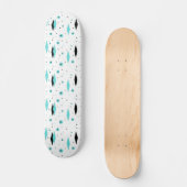 Retro Turquoise Diamonds & Sternexplosionen Skateb Skateboard (Vorderseite)