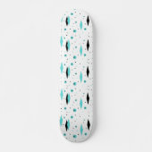 Retro Turquoise Diamonds & Sternexplosionen Skateb Skateboard (Vorne)