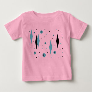 Retro Turquoise Diamonds Sternexplosionen Tutu Bod Baby T-shirt