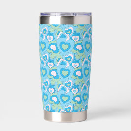Retro Turquoise Heart Tumbler Thermobecher