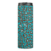 Retro Turquoise Leopard Thermal Coffee Tumbler Thermosbecher (Rückseite)