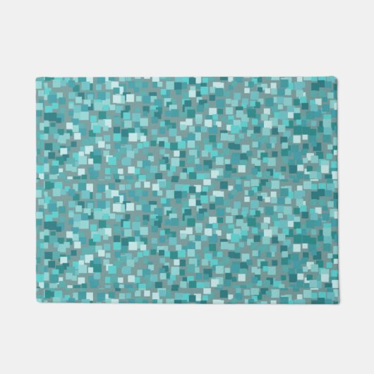 Retro Turquoise Mosaic Rug Doormat Fußmatte (Vorderseite)
