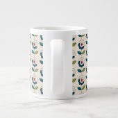 Retro-Turquoise-Muster Jumbo-Tasse (Rückseite)
