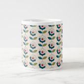 Retro-Turquoise-Muster Jumbo-Tasse (Vorderseite)