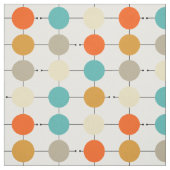 Retro Turquoise Orange Cream Tan Circles Stoff (Muster)