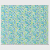 Retro Turquoise Paisley Pattern Geschenkpapier (Flach)