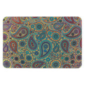 Retro Turquoise Rainbow Paisley motif Magnet (Horizontal)