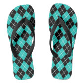 Retro Turquoise Raute Flip Flops Badesandalen (Fußbett)
