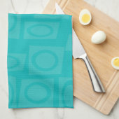 Retro Turquoise Rings Muster Geschirrtuch (Viertel Falte)